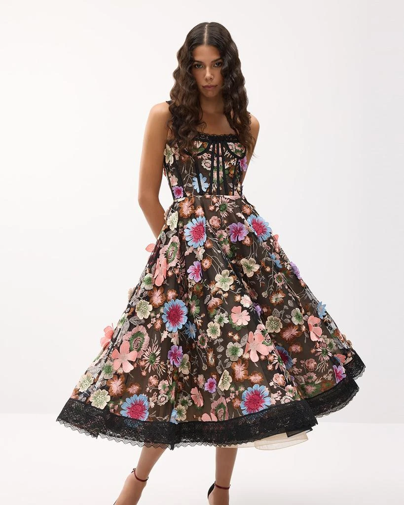 knee length dresses for ladies SEQUIN CORSET MIDI DRESS IN METALLIC GOLD--SIS LABEL main image 1