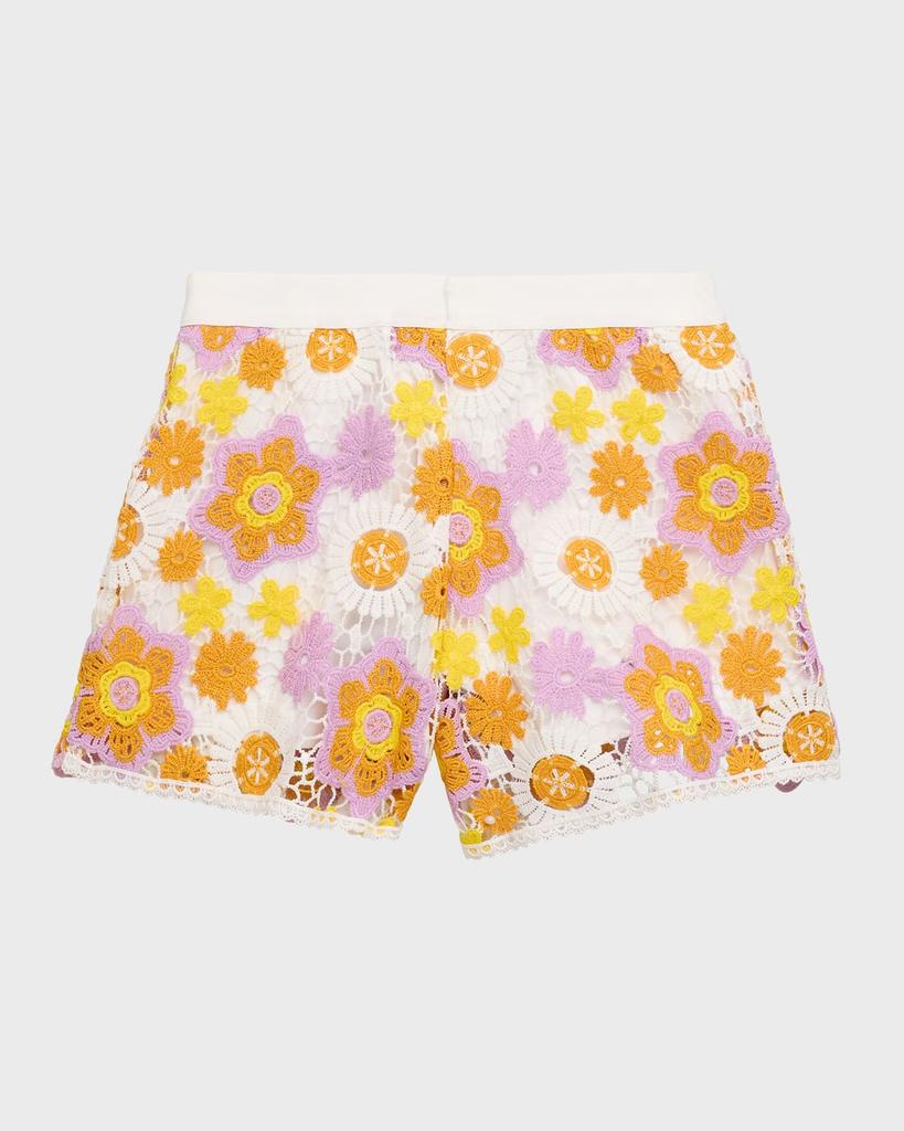 Hannah Banana Girl's Crochet Floral Shorts, Size 7-14