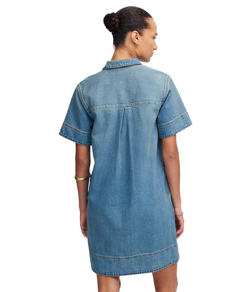 Madewell Short Sleeve Popover Denim Mini Dress In Robertson 3