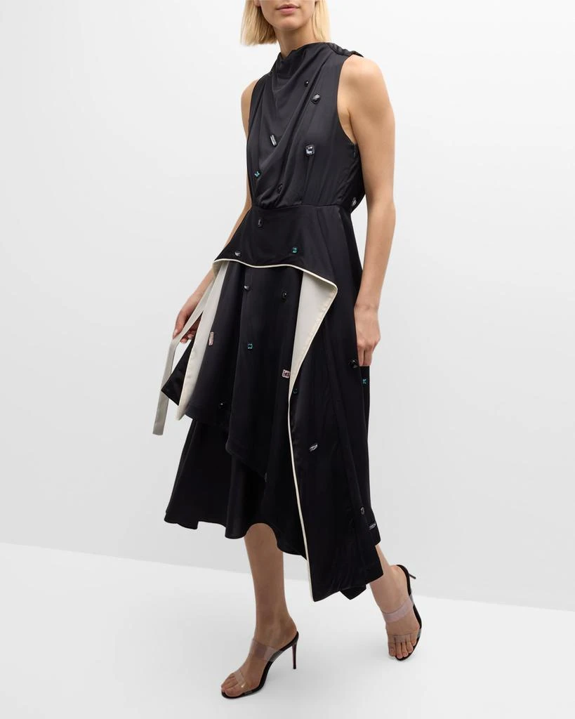 3.1 Phillip Lim Sleeveless Draped Midi Dress with Gem Embellishment 7