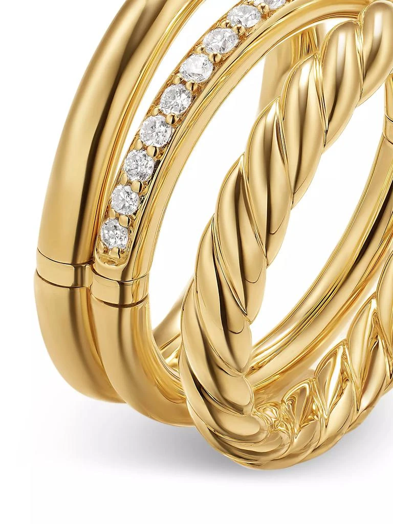 David Yurman DY Mercer Three Row Ring in 18K Yellow Gold 5