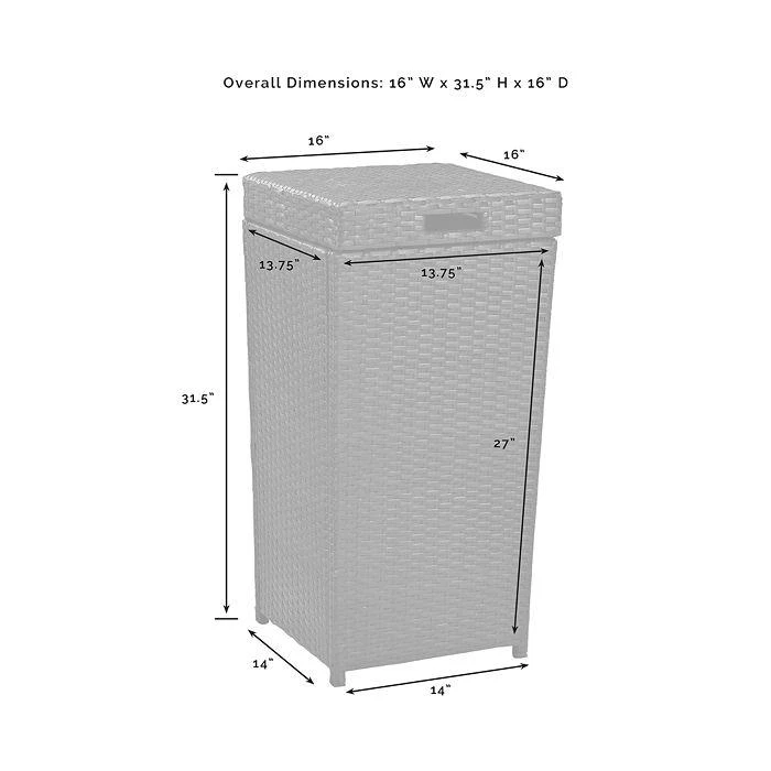 Sparrow & Wren Sparrow & Wren Avalon Outdoor Wicker Trash Bin 8