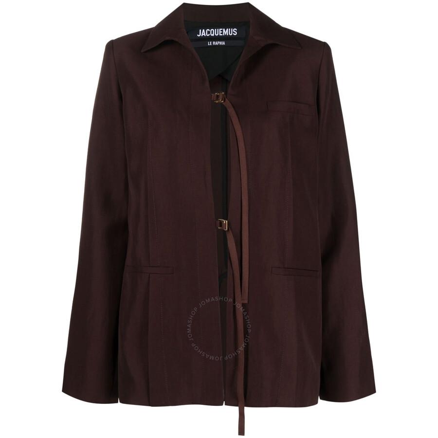 JACQUEMUS|JACKETS (La veste Amaro (231JA023 1333 990)) Jacquemus Ladies Dark Brown La Veste Amaro Jacket - Jackets