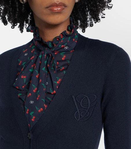 Valentino Ruffled virgin wool cardigan 4