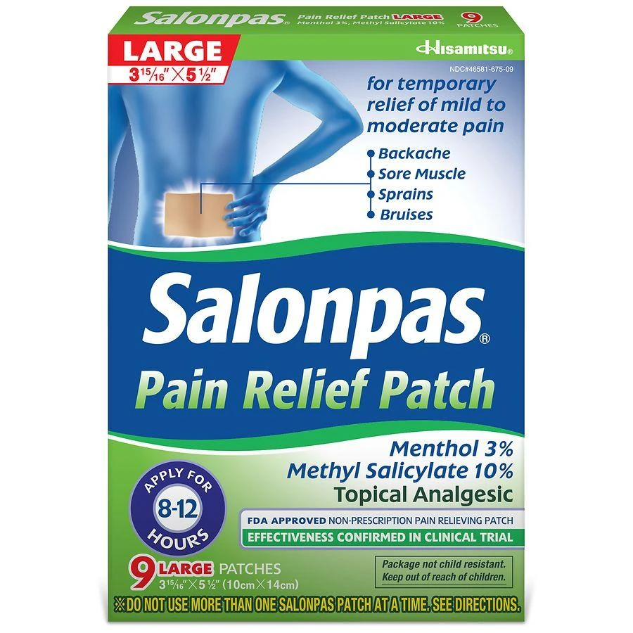 SALONPAS 8-12 Hour Pain Relieving Patches Large