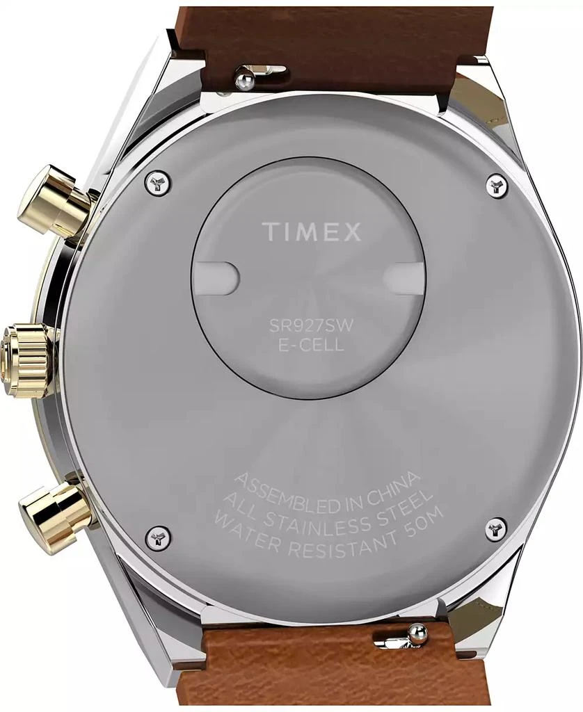 Timex Men's Analog Brown Leather Strap Watch, 40mm 5