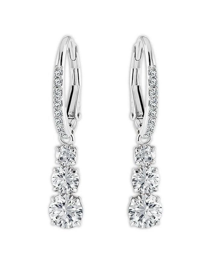 Swarovski Stilla Attract Triple Crystal Charm Hoop Earrings