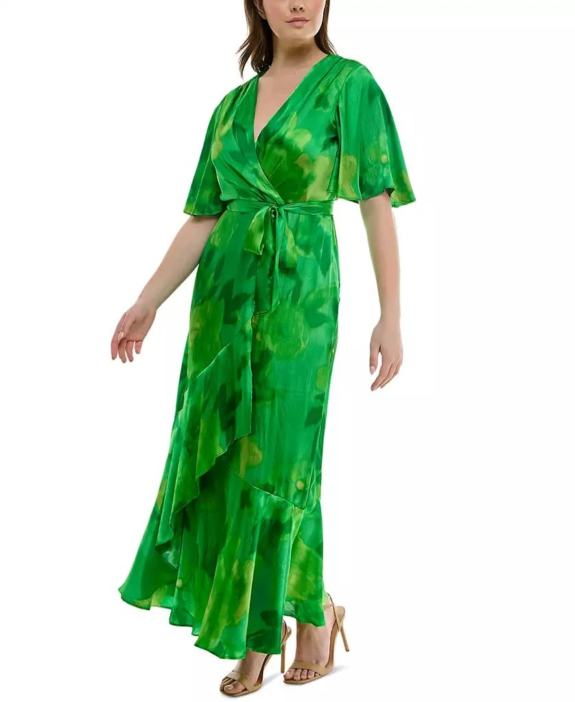 Taylor Plus Size Flutter-Sleeve Faux-Wrap Maxi Dress 2