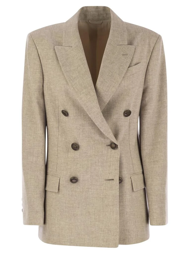 Brunello Cucinelli Brunello Cucinelli Double-Breasted Tailored Blazer from Cettire