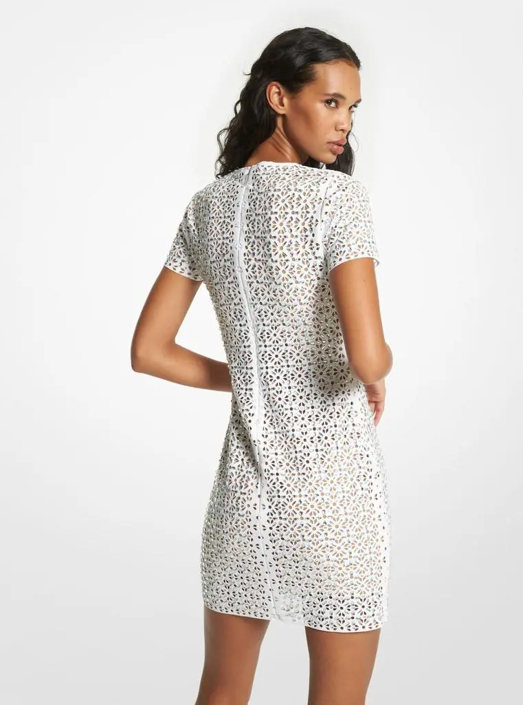 Michael Kors Embellished laser cut scuba dress 4