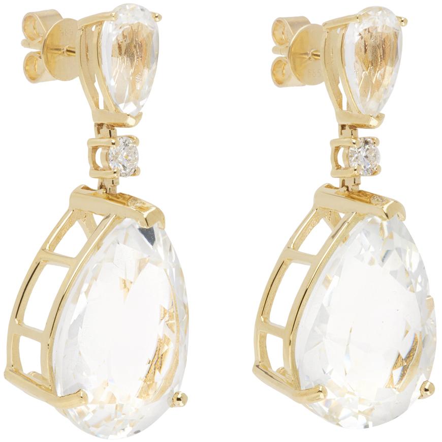 MATEO Gold & White Topaz Sophia Earrings