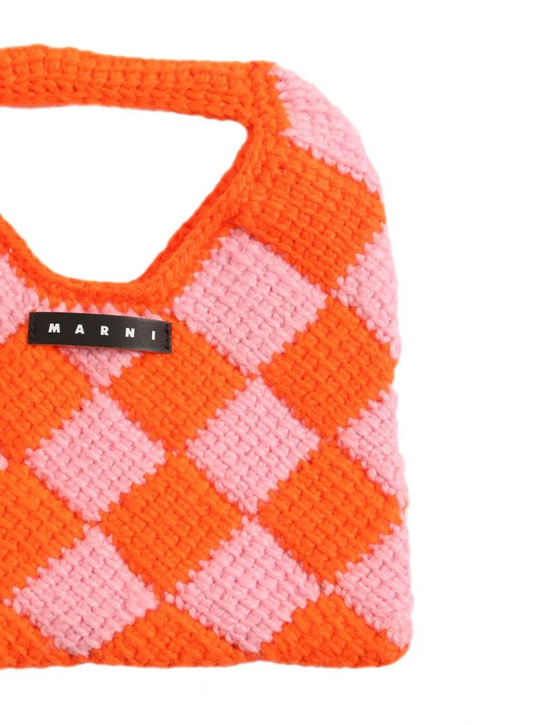 MARNI JUNIOR Color Block Woven Tote Bag W/ Logo 1