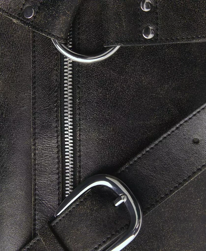 Mango Women's Metallic Details Leather Bag 4