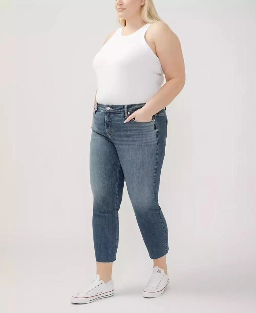 Silver Jeans Co. Plus Size Elyse Mid Rise Comfort Fit Ankle Straight Jeans 5