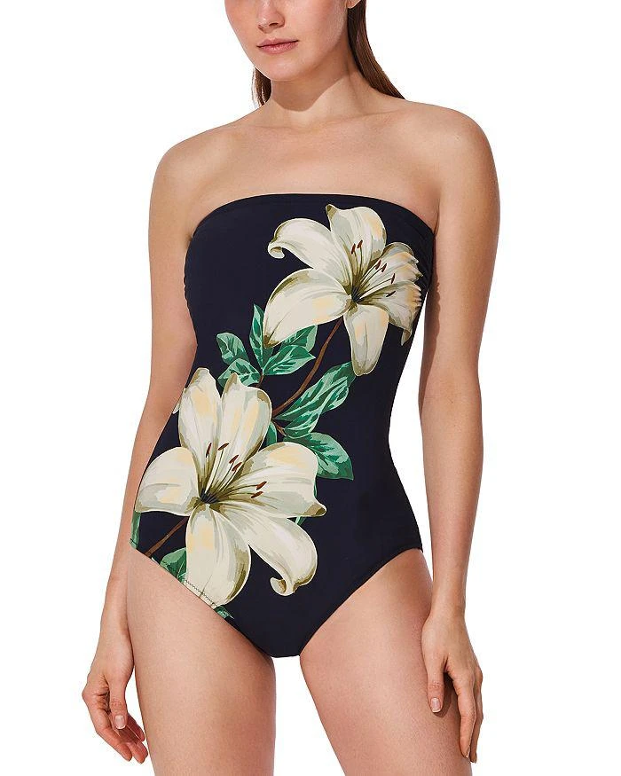 Gottex Yuri Flower Bandeau One Piece Swimsuit
