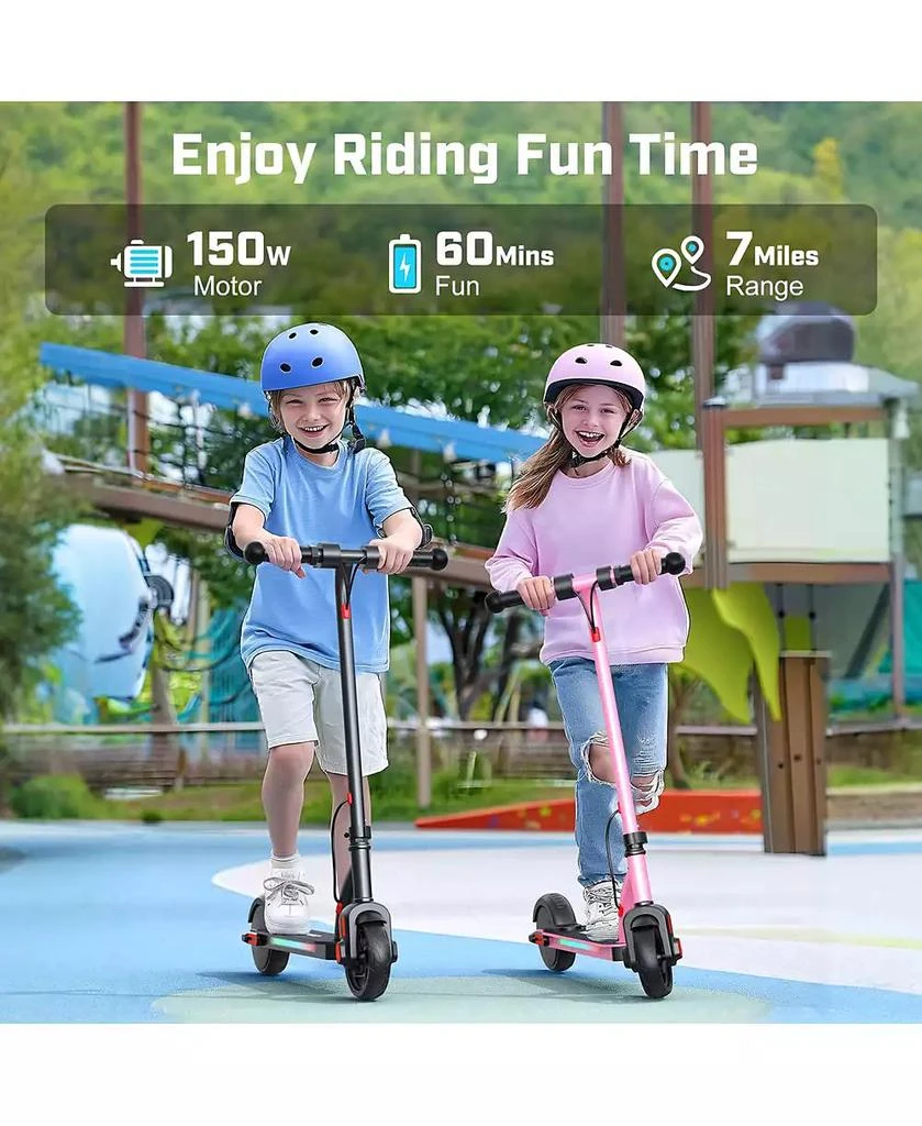 Caroma Electric Scooter for Kids Ages 6-12, 150W Motor 
10 Mph, 60 Mins Ride Time,Adjustable Height 
Speed, LED Display,Best Gifts for Boys 
Girls 2