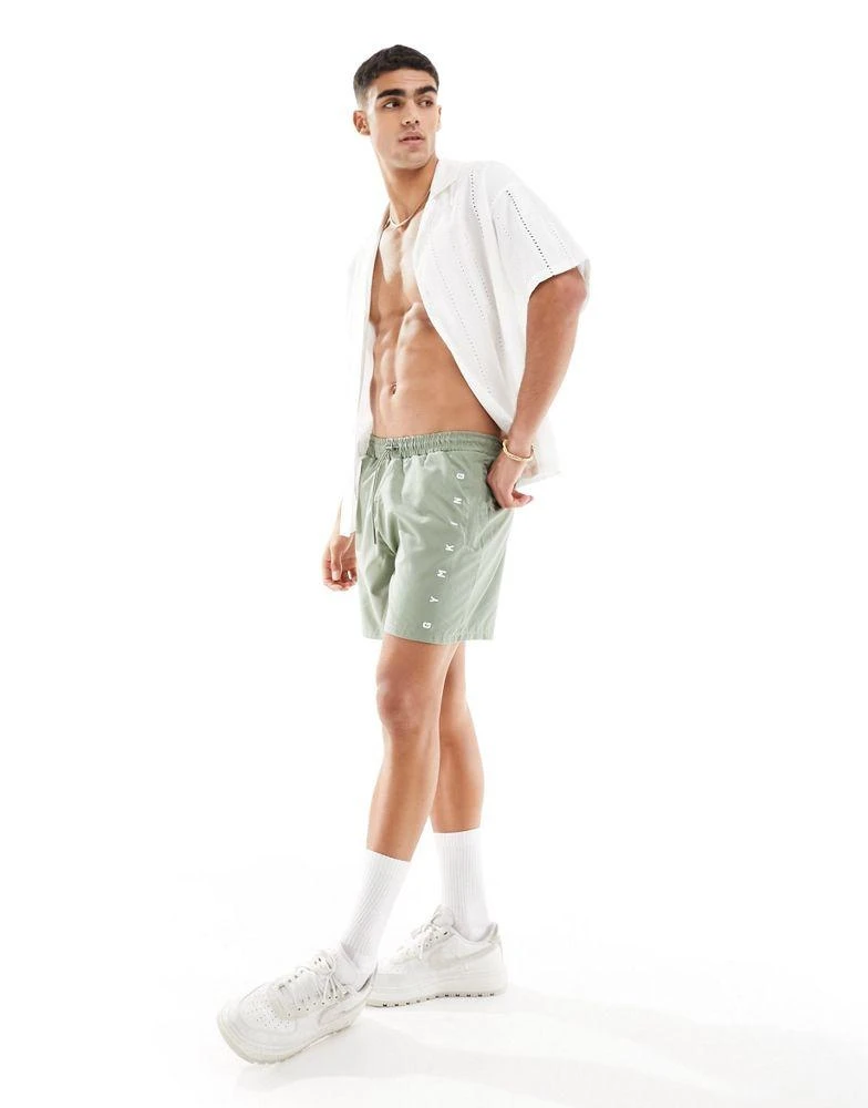 Gym King Gym King Force swim shorts in khaki 1