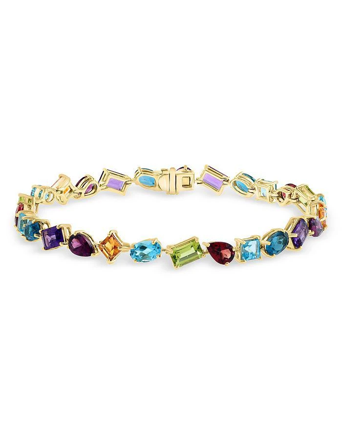 Bloomingdale
s Rainbow Gemstone Mixed Cut Bracelet in 14K Yellow Gold