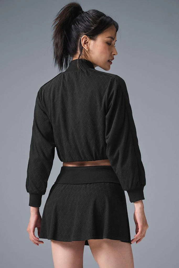 Alo Cropped Doubles Only Full Zip Jacket - Black 2
