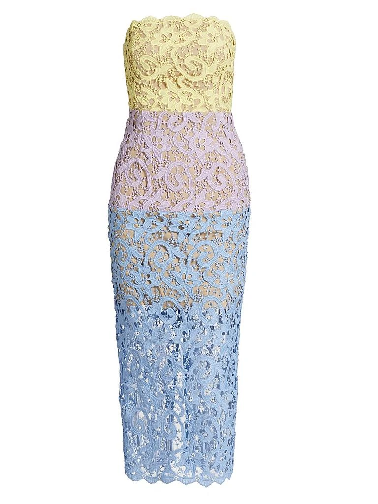 Milly Kait Trois Color Lace Midi Dress 4