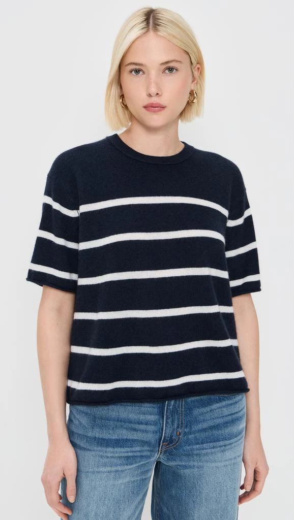White + Warren Cashmere Roll Trim T-Shirt 6