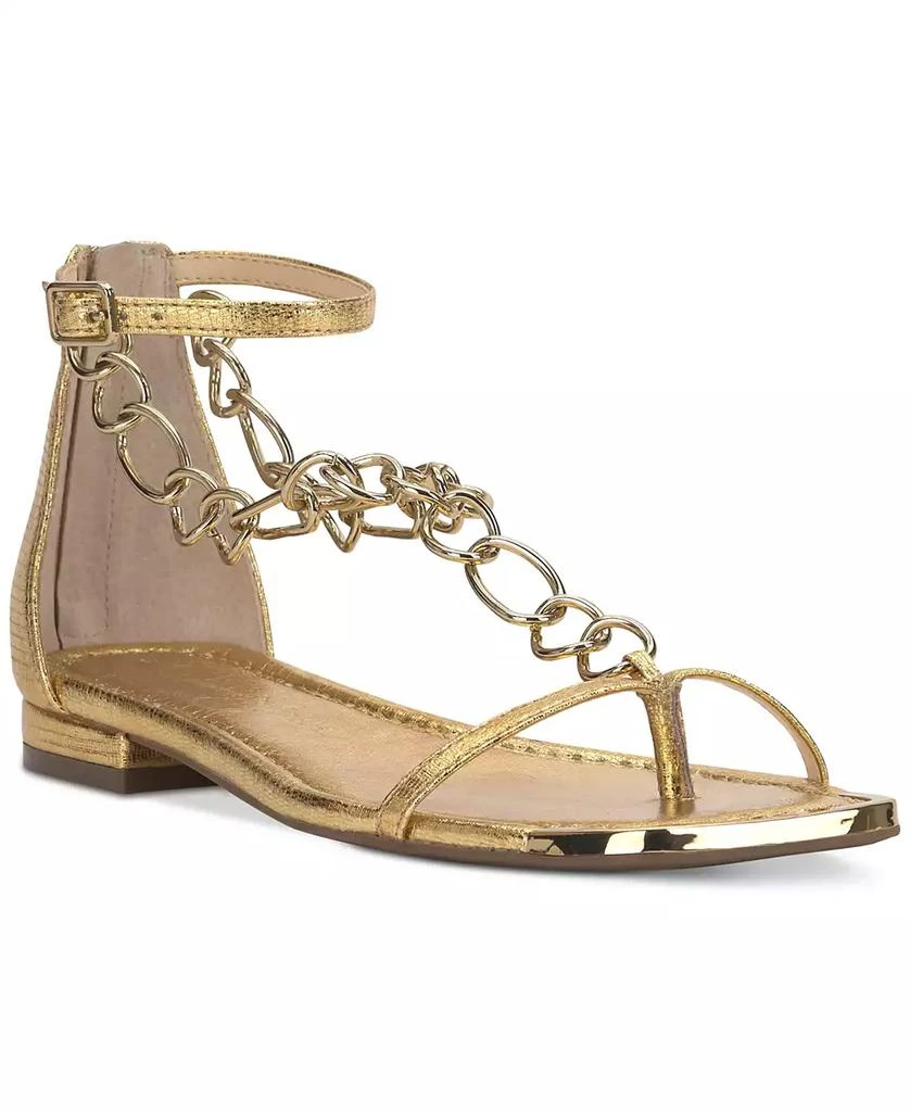 Jessica Simpson Women's Edgey Chain-Trim Flat Sandals 1