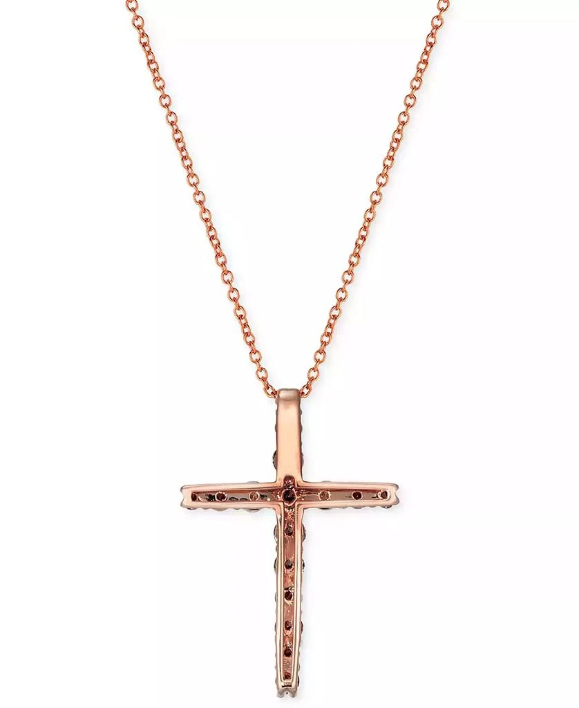 Le Vian Chocolate Ombré Diamond Cross 18" Pendant Necklace (1/2 ct. t.w.) in 14k Gold (Also Available in Rose Gold or White Gold) 3