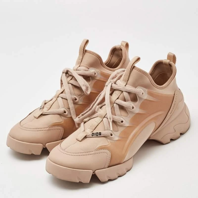 Dior Dior Beige Neoprene and Rubber D-Connect Sneakers Size 39 2