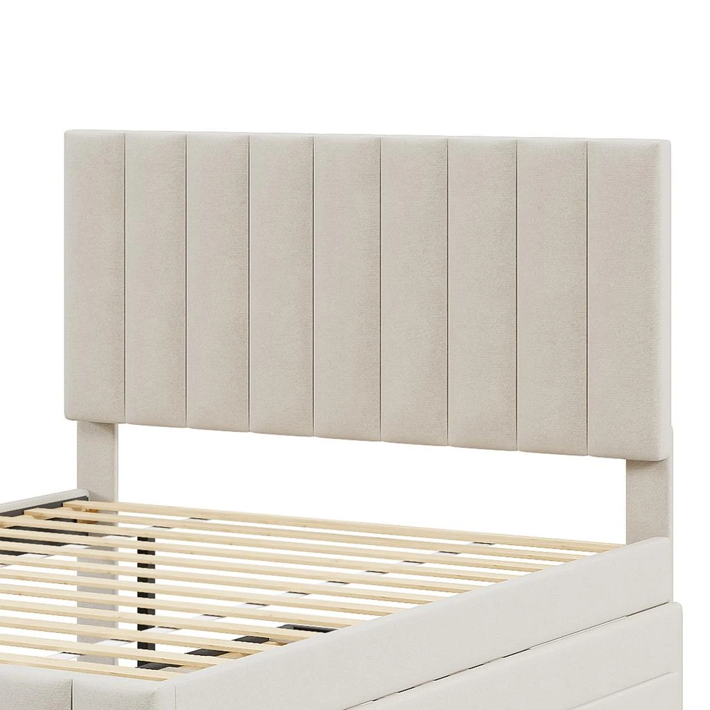 Streamdale Furniture Streamdale Upholstered Platform Bed with Trundle and Drawers 6