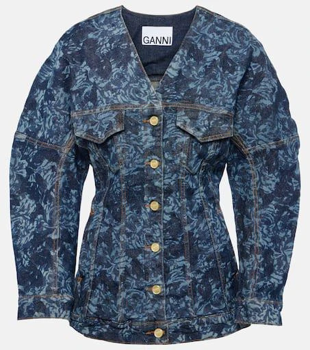 Ganni Printed denim jacket 1