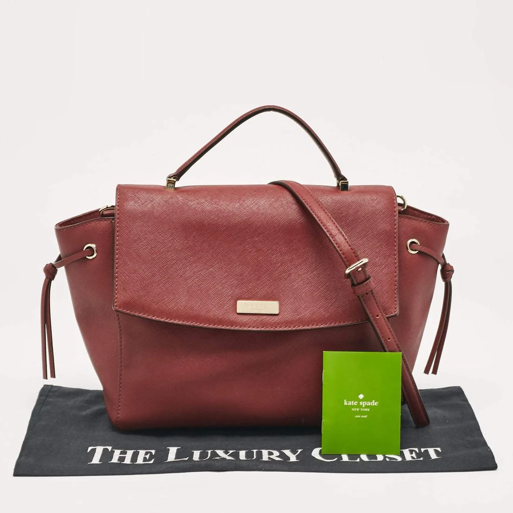 Kate Spade Kate Spade Maroon Leather Way Lilah Top Handle Bag 12