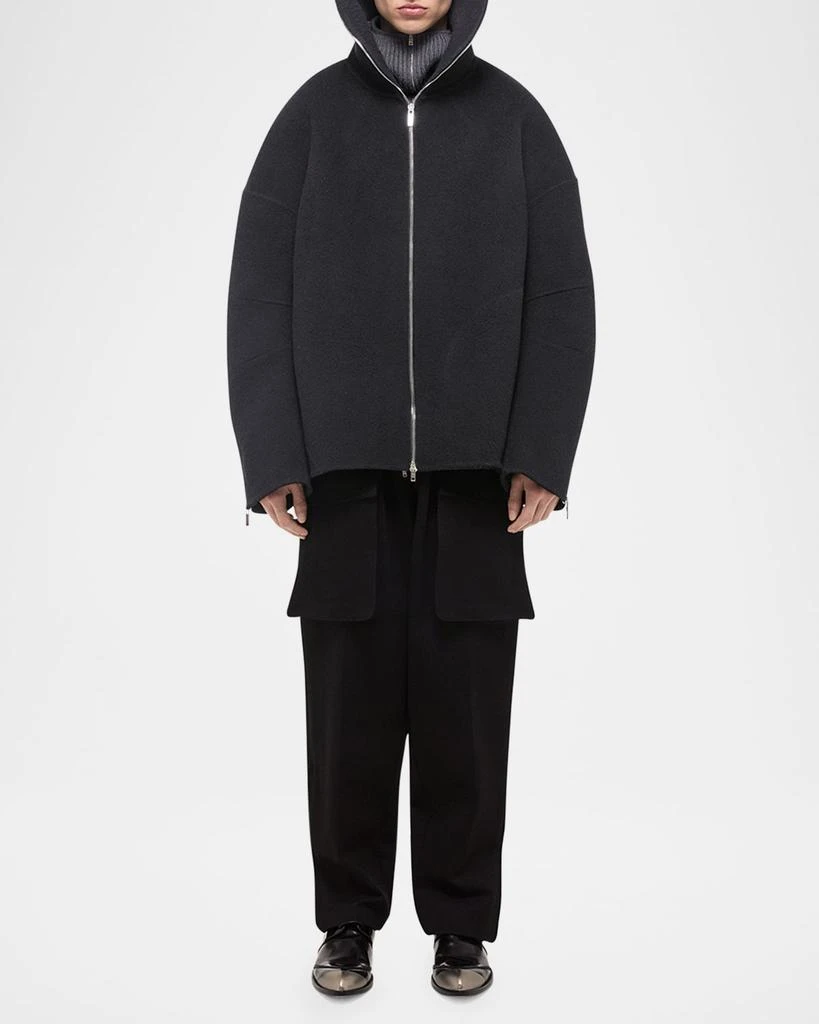 Helmut Lang Men's Cocoon Zip-Up Wool Overshirt 2
