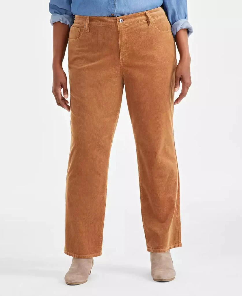 Style & Co Plus Size High-Rise Straight-Leg Corduroy Pants, Created for Macy's 3