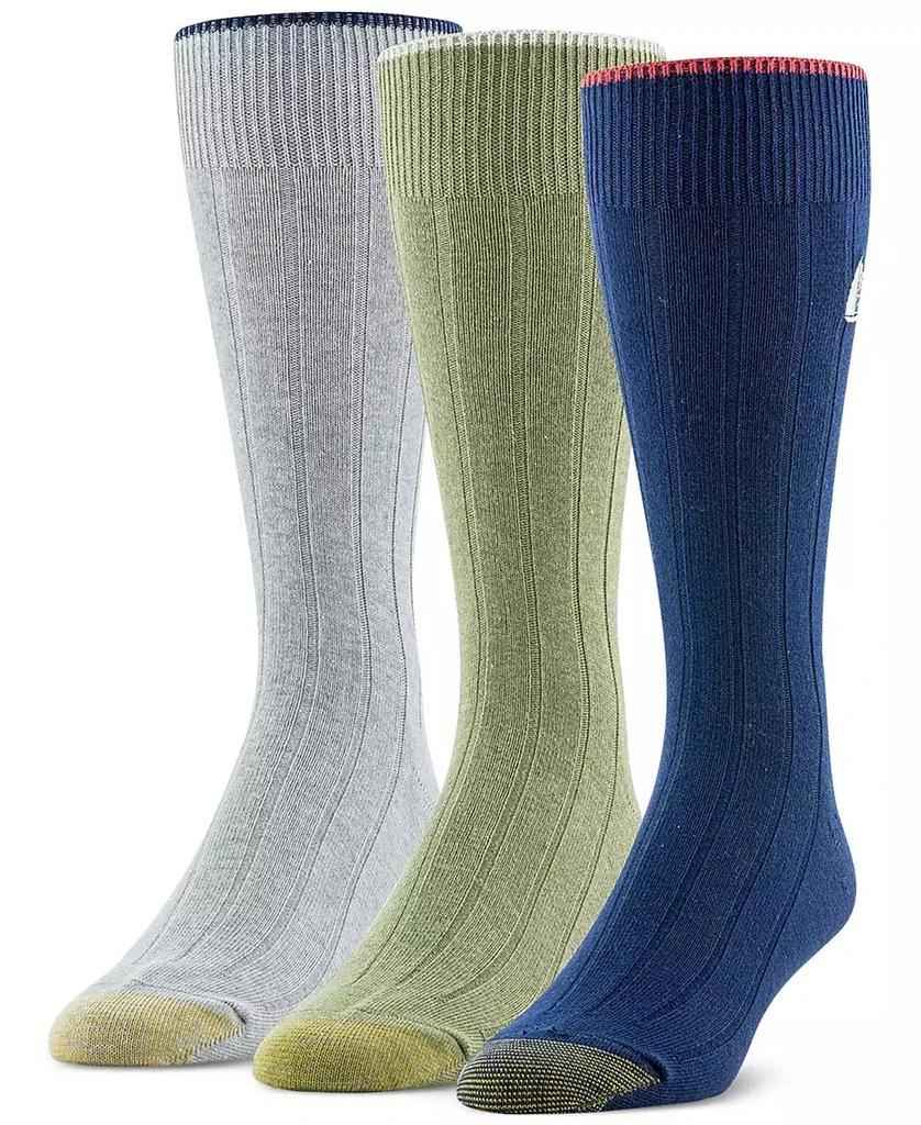 Gold Toe Men's Hampton Embroidered Crew Socks- 3-pack 3