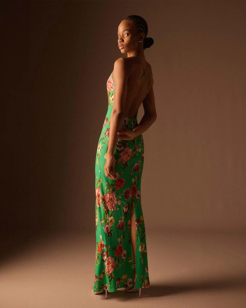 Alice + Olivia Hampton Floral Loma V-Neck Maxi Slip Dress 6
