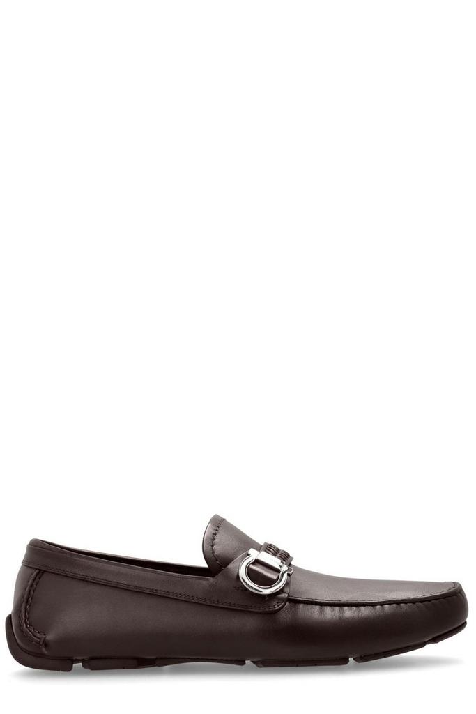 Shop Ferragamo Logo-Engraved Slip-On Loafers on Sale at