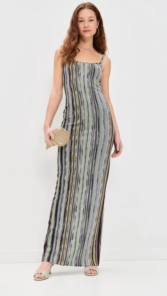 green peasant dress Long Sleeve Belted Chiffon Dress