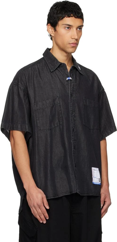 Maison MIHARA YASUHIRO Black Cotton Tencel Half-Sleeve Denim Shirt 2