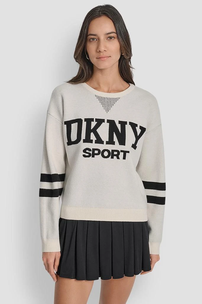DKNY LOGO VARSITY JACQUARD SWEATER 3
