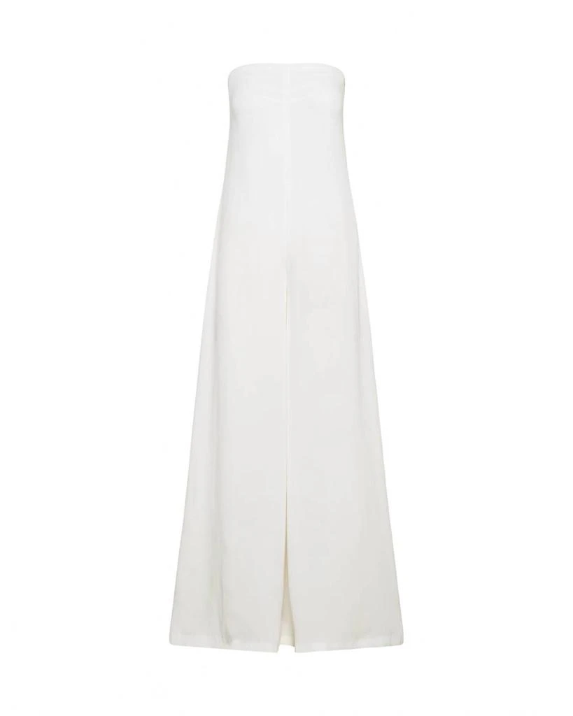 Careste Erika Strapless Wide-Leg Wool Jumpsuit In Brilliant White 2