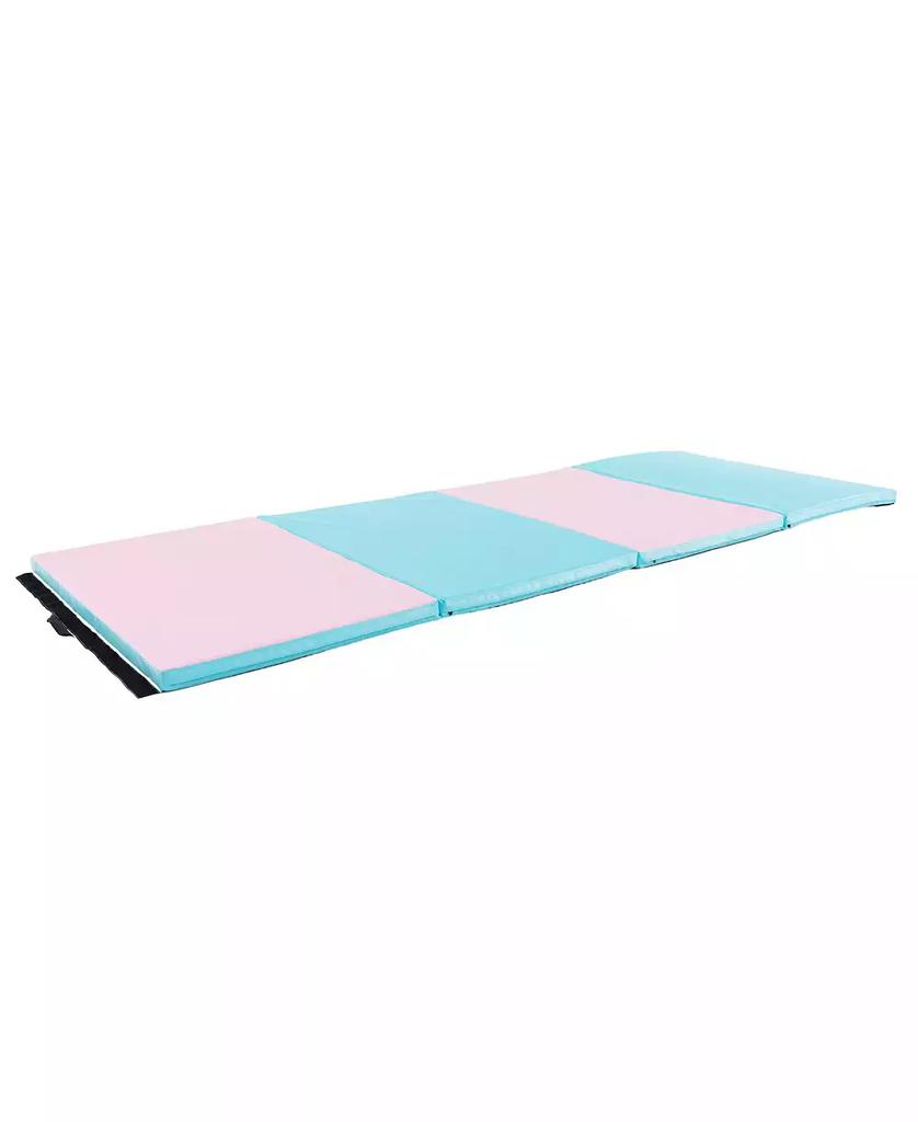 GOUUN 4-Panel PU Leather Folding Exercise Mat with Carrying Handles-Pink
Blue