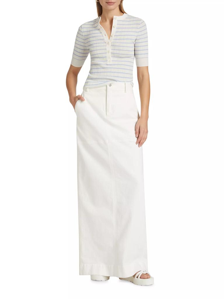 A.L.C. Fisher Ribbed Cotton-Blend Blouse