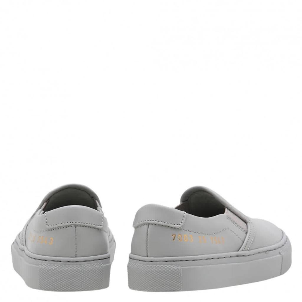 Common Projects Kids Grey Leather Slip On Sneakers