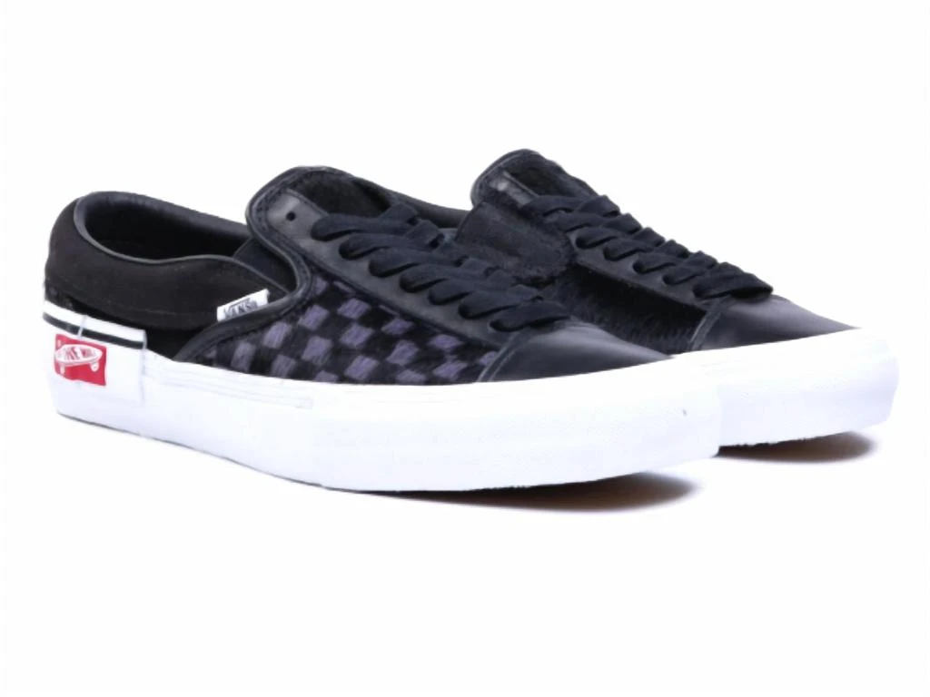 Vans Men's U Slip On Cap Lx Pony Hair Shoes In Black/true White 2
