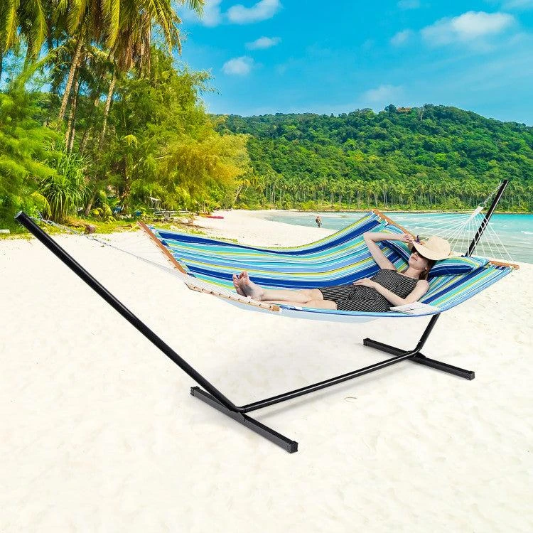Hivvago Patio Hammock Foldable Portable Swing Chair Bed with Detachable Pillow 2