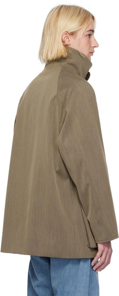 AURALEE Brown Wool Cavalry Twill Laminate Hunting Jacket 3