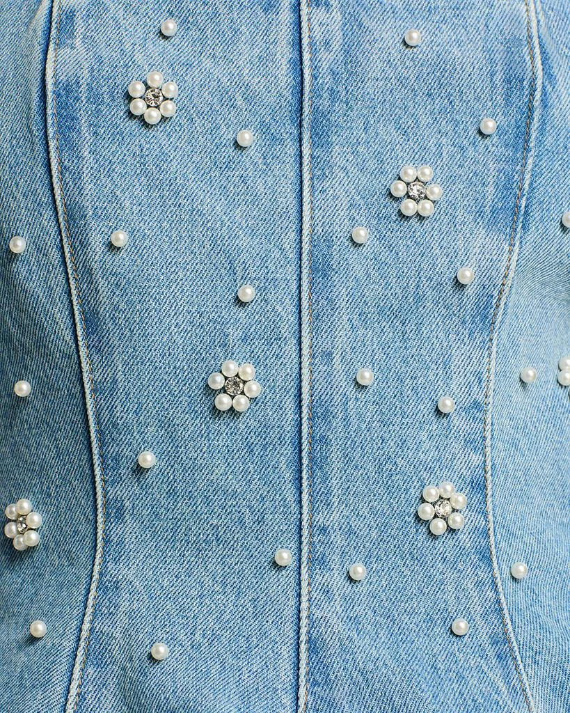 Steve Madden Fiorella Embellished Denim Top 4