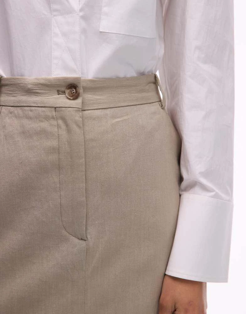 ARKET ARKET linen utility midaxi skirt in beige 3