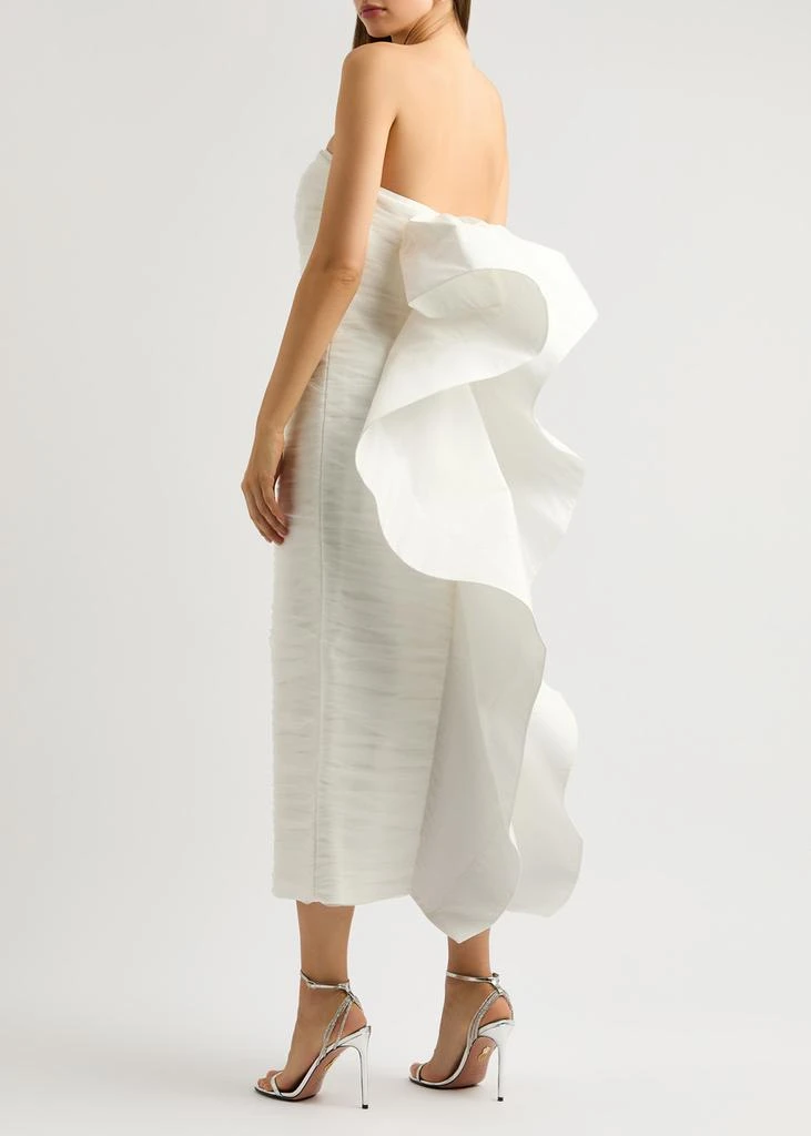 REBECCA VALLANCE Lily strapless ruched midi dress  3