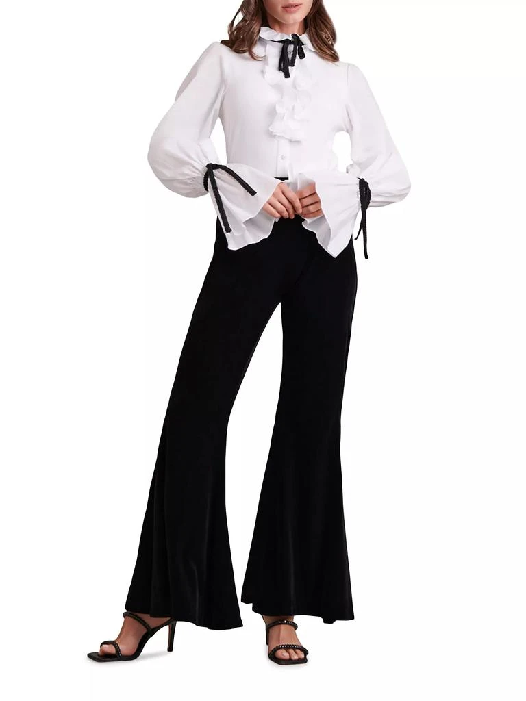 Anne Fontaine Reine Ribbon-Trimmed Cotton Jersey Shirt 2